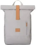 Grau - Universit&auml;tsrucksack - 15L - Katoen - Wasserfest - Rolltop mit Laptopfach
