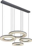 Globo Lighting H&auml;ngeleuchte Metall schwarz, wei&szlig;, Acryl opal, dimmbar, Farben