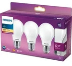 Philips Filament-Lampe Milchglas 60W A60 E27 x3, 7 W, 60 W, E27, 806 lm, 15000...