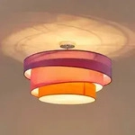Lindby Deckenlampe Melia, violett/pink/orange, Textil, &Oslash;56cm - Violett/Rosa
