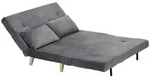 HOMCOM Schlafsofa 2-Sitzer Sofa mit Bettfunktion, Klappsofa mit Kissen, Grau -...