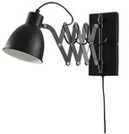 Lindby Wandlampe Merle, schwarz, 60cm, Leselampe, ausziehbar - Schwarz