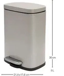 Spirella Akira, 5 l, Rechteckig, Stahl, Graubraun, Terrasse, 214 mm - Braun