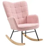 HOMCOM Schaukelstuhl Sessel Relaxsessel bis 120 kg, Polyester, Rosa - Rosa