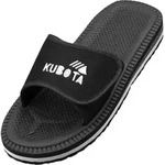 Kubota Badelatschen mit Klettverschluss Pantoletten Sandalen Damen "Velcro" Schwarz,