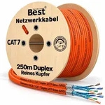 B.E.S.T. CAT 7 Netzwerkkabel 250 m Duplex S/FTP 10 Gbit/s 1000 MHz Kupfer LSZH Orange
