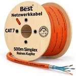 B.E.S.T. CAT 7 Netzwerkkabel 500 m &ndash; Verlegekabel S/FTP, Kupfer, 1000 MHz