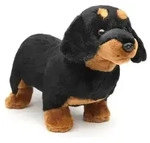 Uni-Toys - Dackel, stehend (ohne Leine) - 28 cm (L&auml;nge) - Pl&uuml;sch-Hund,...