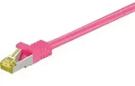 Goobay RJ45 Patchkabel CAT 6A S/FTP (PiMF), 500 MHz mit CAT 7 Rohkabel, Magenta, 0,5