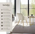 tectake&reg; Esszimmerstuhl Marilyn gepolstert, in Samtoptik 58 x 62 x 82 cm - Creme