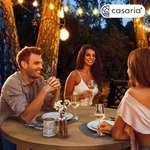 CASARIA&reg; Stehtisch Hartholz Akazie Klappbar 110cm Hoch &Oslash;80 cm Rund Rustikal Indoor