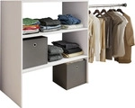 VCM Holz Kleiderschrank | offener Schrank | begehbarer Kleiderregal | Raumwunder mit