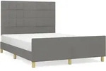 vidaXL Bettgestell ohne Matratze Dunkelgrau 140x200 cm Stoff - Grau