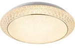 Globo Lighting Deckenleuchte Metall wei&szlig;, Acryl satiniert, Kunststoffkristalle klar,