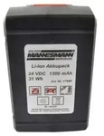 Br&uuml;der Mannesmann Ersatzakku, 24 Volt, Lithium-Ionen, passend f&uuml;r...