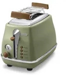 DeLonghi CTOV2103.GR Icona Vintage 2-Scheiben Toaster Gr&Atilde;1/4n - Gr&uuml;n