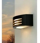 Moderne Wandlampe "Flandern" Up Down Aluminium Glas Schwarz IP44 E27...