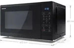SHARP Yc-Ms252Ae-B Mikrowelle, 11 Leistungsstufen, 25 Liter, volldigitale Steuerung,