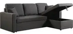Ecksofa reversibel mit Schlaffunktion und Stauraum "Alain" - 3-Sitzer - Grau -...
