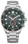Citizen AT2561-81X Eco Drive Uhr Herrenuhr Edelstahl Chrono Datum - Gr&uuml;n