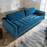 riess-ambiente Design 3er Lounge Sofa COZY VELVET 220cm petrol blau Samt...