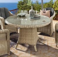 Destiny Gartentisch LUNA &Oslash;120x75cm, Polyrattan, natur meliert