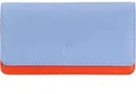 DuDu Geldb&ouml;rse RFID Leder 17,5 cm - Rot/Hellblau