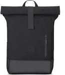 Schwarzes Canvas-Rolltop-Rugzak 15L mit Laptopfach - Schwarz