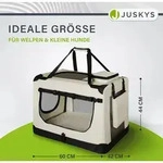 Juskys Hundetransportbox Lassie M (beige) faltbar - 42 x 60 x 44 cm - Hundebox mit