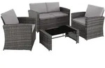tectake&reg; Rattan Lounge Jesolo f&uuml;r 4 Personen widerstandsf&auml;hig - Grau