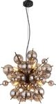 Globo Lighting H&auml;ngeleuchte Metall schwarz matt, Glaskugeln rauchfarben, Kabel PVC
