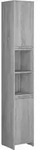 vidaXL Badezimmerschrank Grau Sonoma 30x30x183,5 cm Holzwerkstoff - Grau