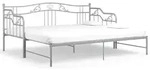 vidaXL Ausziehsofa Bettgestell Grau Metall 90x200 cm - Grau