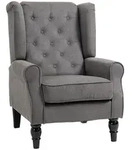 HOMCOM Einzelsofa Relaxsessel Einzelstuhl mit Tufting Polyester Dunkelgrau -