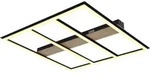 Globo Lighting Deckenleuchte Metall schwarz matt, MDF Holzoptik dunkel, Kunststoff