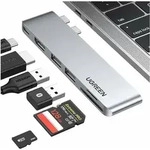 Hub Ugreen Cm380 2Xusb C - Hdmi/2Xusb 3.0/Sdtf/Usb C Pd - Szary - Grau