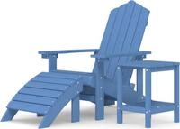 vidaXL Adirondack-Gartenstuhl mit Hocker & Tisch HDPE Aquamarin