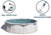 GRE Runder Stahlwandpool mit Nordicoptik KITPR558N &ndash; &Oslash; 550 x 132 cm, Komplettset +