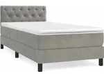 vidaXL Boxspringbett mit Matratze Hellgrau 80x200 cm Samt - Grau