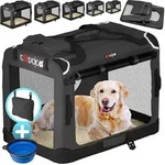 CADOCA&reg; Hundebox Faltbar 82x56x58cm inkl. Trinknapf - Grau