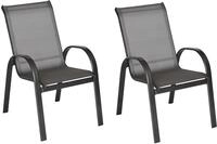 Merxx Gartensessel Amalfi graphit 2er Set, stapelbar - Aluminium/Graphit