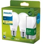 Philips Filament-Lampe Milchglas 60W A60 E27 x2, 4 W, 60 W, E27, 840 lm, 50000 h,