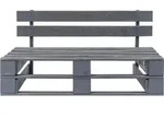 vidaXL Outdoor-Bank Paletten Holz Grau - Grau
