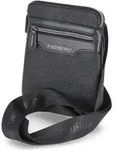 Valentino Herren Schultertasche/ Umh&auml;ngetasche EFEO Schwarz Kunstleder - - Schwarz