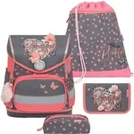 Belmil Schulranzen Set COMPACT 2025 Magnetschloss Bloomy Blossom (Motiv: Herzen