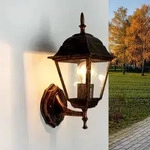 Au&szlig;enleuchte Wand in Schwarz Kupfer IP44 E27 Glas Aluminium Rustikal Wandlampe