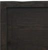 vidaXL Tischplatte Dunkelbraun 220x50x(2-4)cm Massivholz Eiche