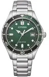 Citizen AW1828-80X Eco-Drive Solaruhr Stahl/Gr&uuml;n - Gr&uuml;n