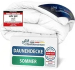 Premium Sommer Daunendecke | Sommerdecke 155x220 cm | 100% Daunen | Leicht &
