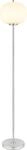 Globo Lighting Stehleuchte Metall Nickel matt, Glas opal, Fu&szlig;trittschalter im Kabel,